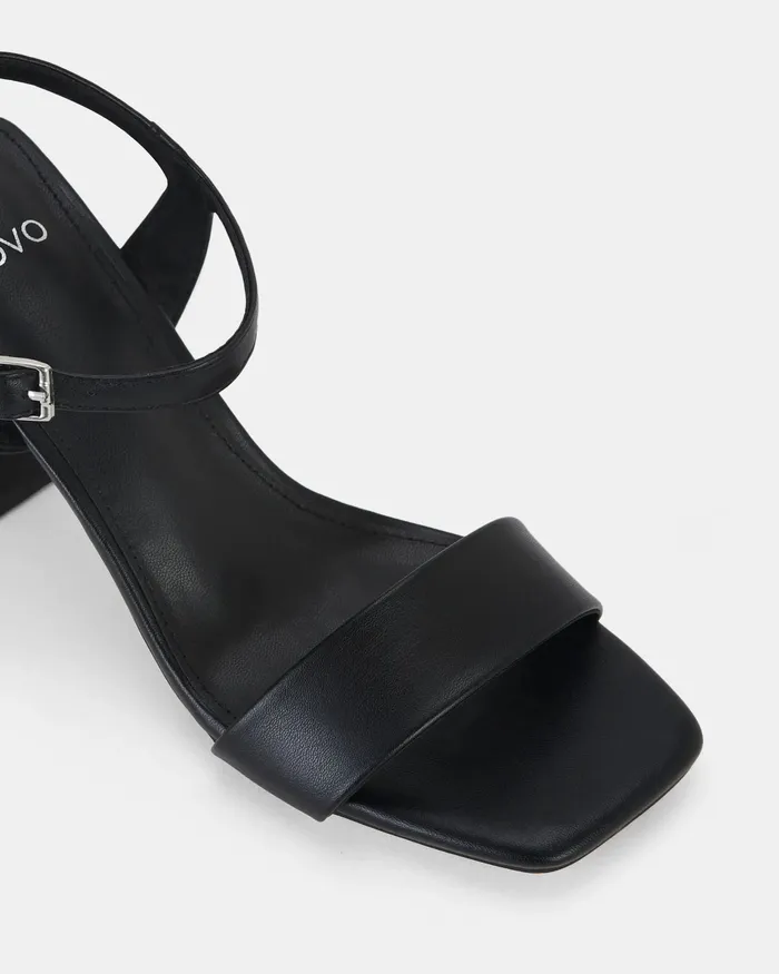 LITZY BLACK Open Toe Heels Women Party NOVO Shoes
