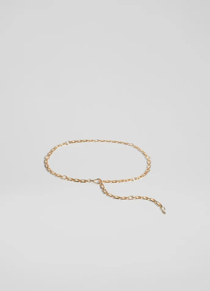 LK Bennett Alora Gold Metal Chain Belt Women Belts