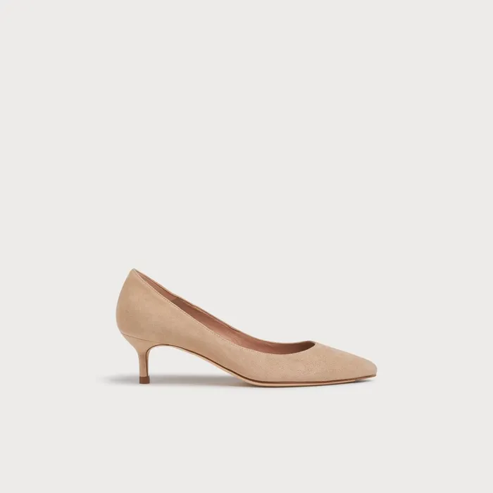 LK Bennett Audrey Beige Suede Courts Women Court Shoes