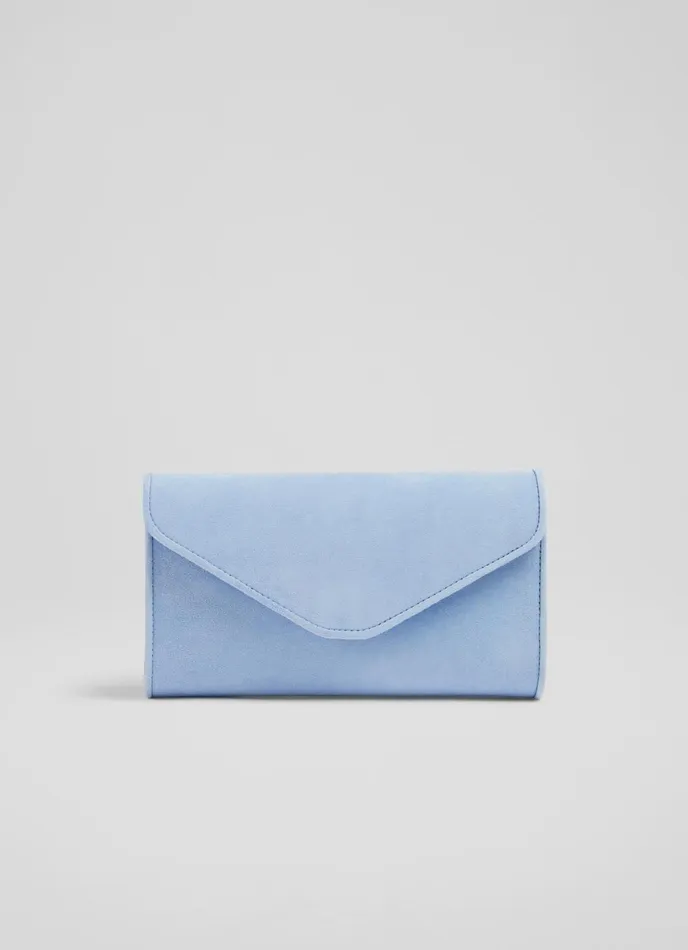 LK Bennett Dominica Red Suede Clutch Bag Women Clutch Bags