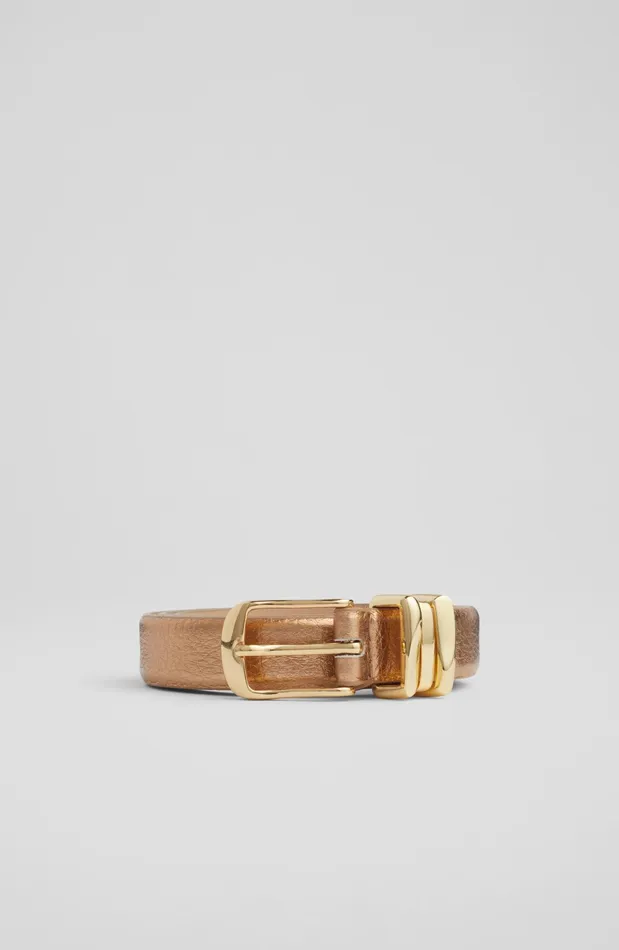 LK Bennett Georgette Gold Leather Belt Women Belts