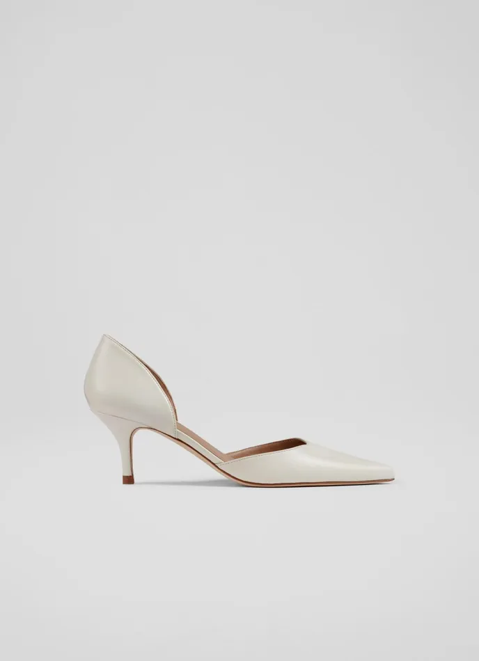 LK Bennett Harley Cream Leather D039orsay Courts Women Court Shoes