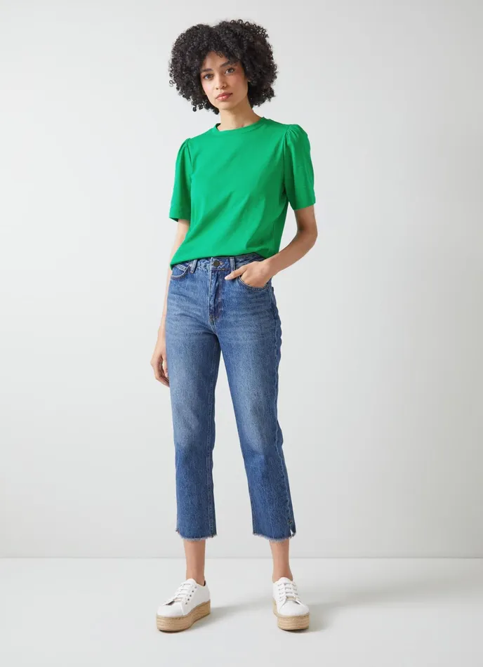LK Bennett Issy Green Organic Cotton TShirt Women Tops