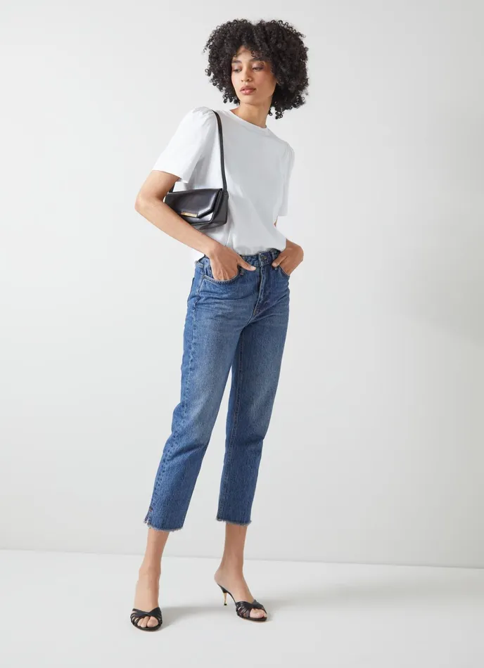 LK Bennett Issy White Organic Cotton TShirt Women Tops