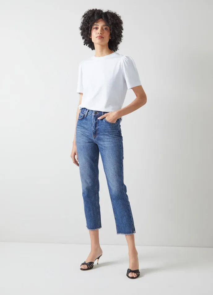 LK Bennett Issy White Organic Cotton TShirt Women Tops