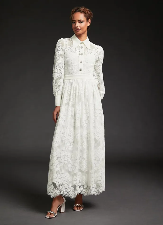 LK Bennett Lily Ivory Lace Wedding Dress Women Dresses