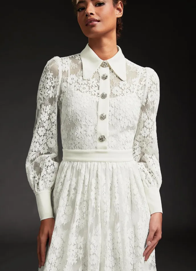 LK Bennett Lily Ivory Lace Wedding Dress Women Dresses