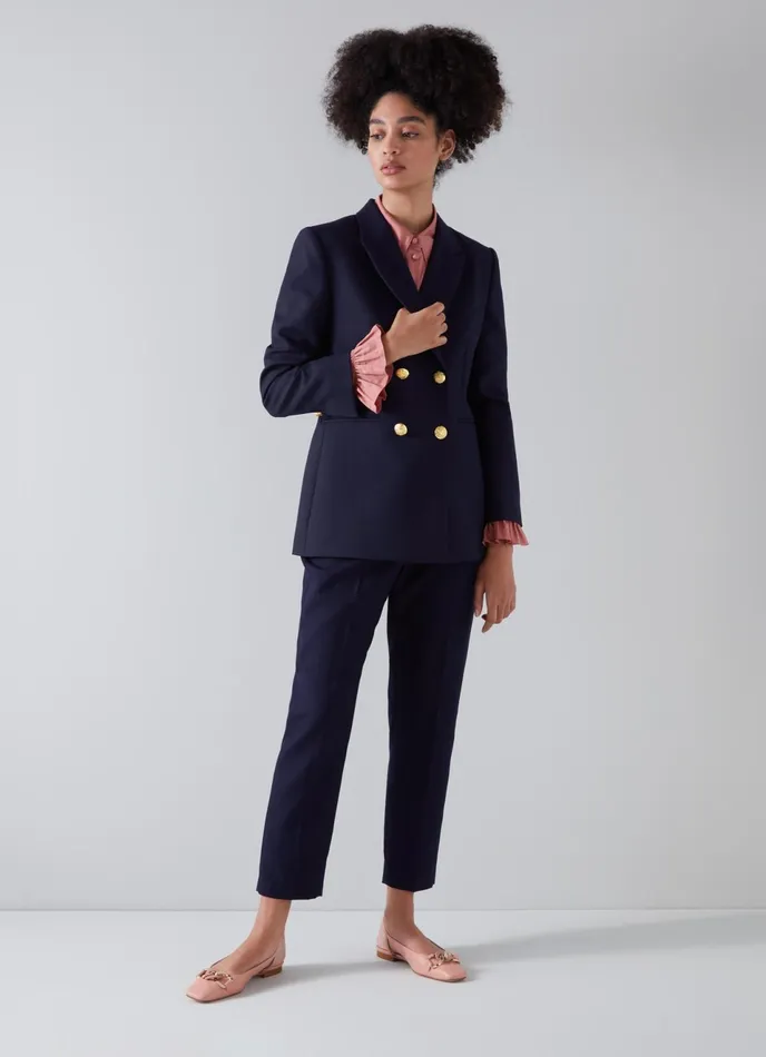 LK Bennett Mariner Navy Cigarette Trousers Women Trousers