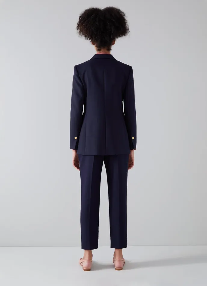 LK Bennett Mariner Navy Cigarette Trousers Women Trousers