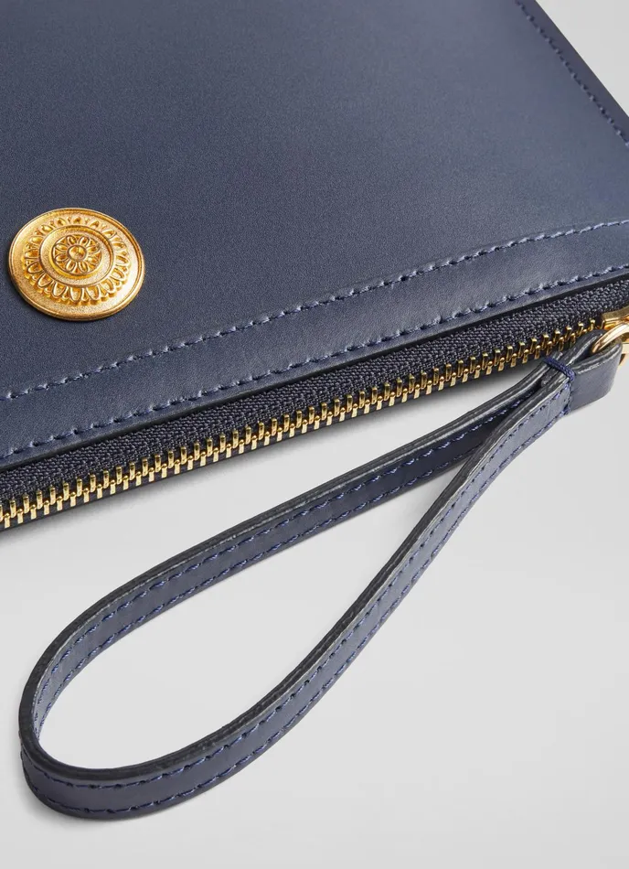 LK Bennett Poppy Blue Leather Pouch Women Small Leather Good and Purses LK Bennett Poppy Blue Leather Pouch Women Small Leather Good and Purses