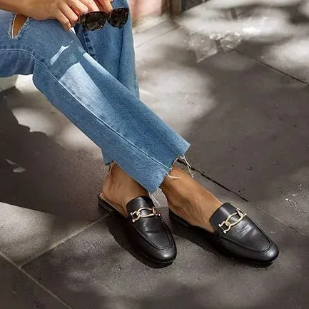 Loafers Women CARLETTA BLACK Ballet Flats NOVO Shoes