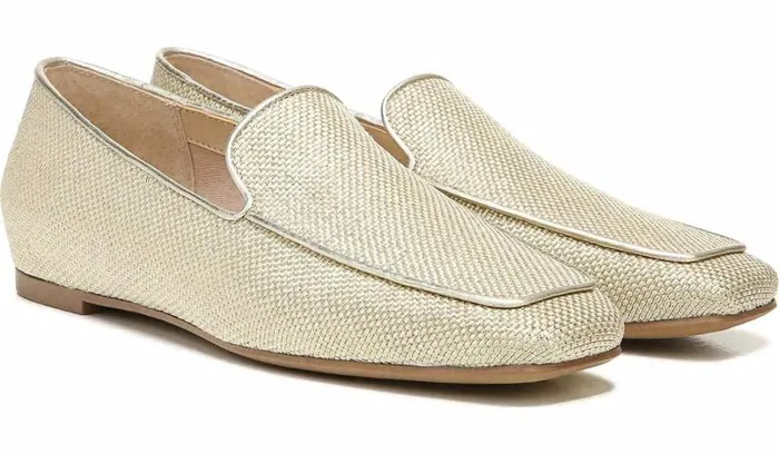 Loafers Women Franco Sarto Franco Averly 2 Loafer Pale Gold Raffia