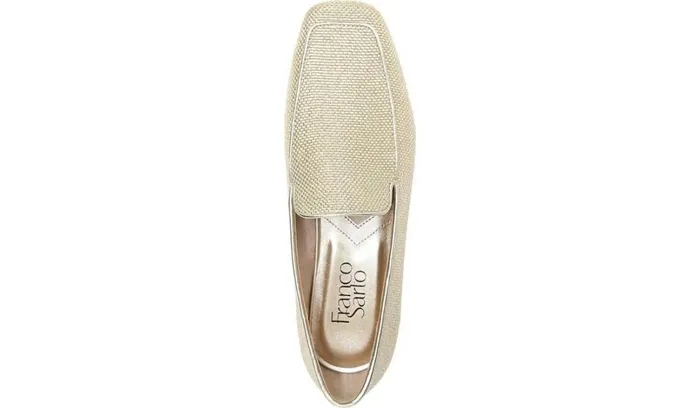 Loafers Women Franco Sarto Franco Averly 2 Loafer Pale Gold Raffia