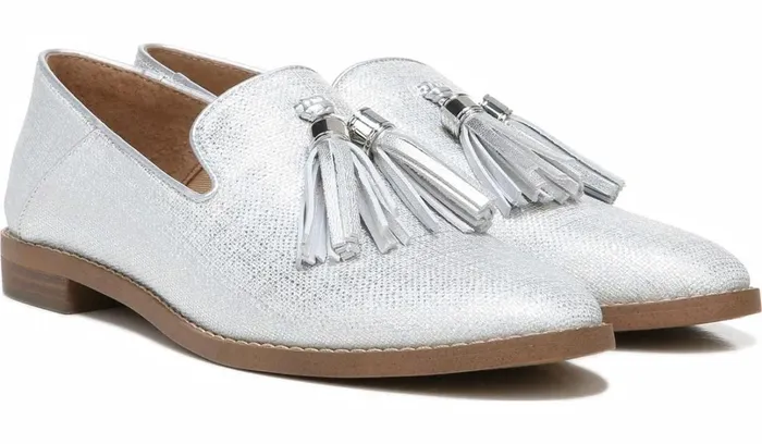 Loafers Women Franco Sarto Franco Hadden 2 Loafer Silver Fabric