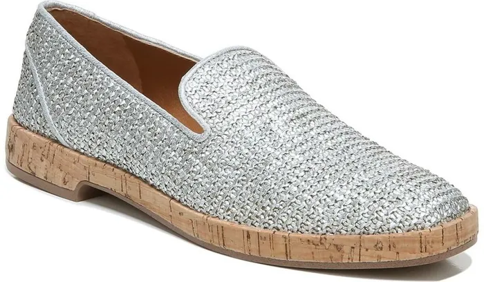 Loafers Women Franco Sarto Sarto Clarissa Loafer Silver Raffia