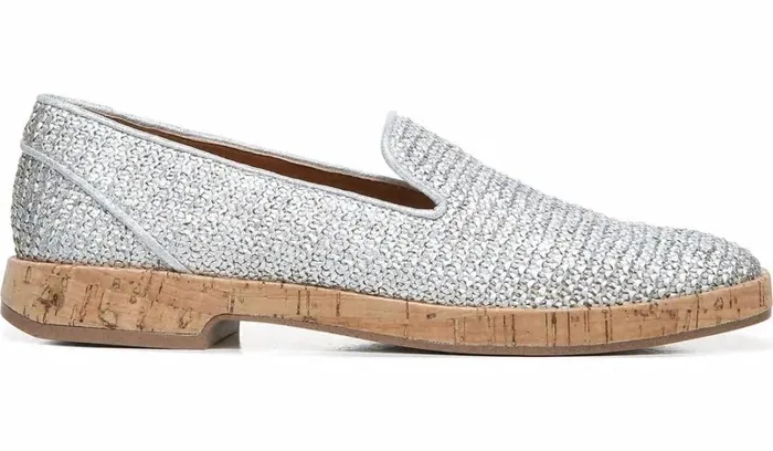 Loafers Women Franco Sarto Sarto Clarissa Loafer Silver Raffia