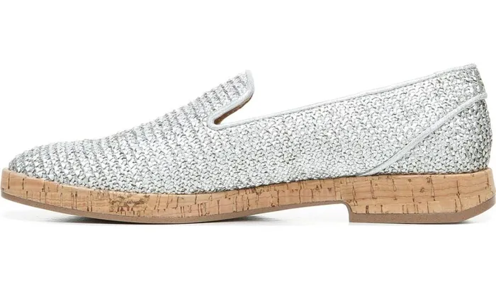 Loafers Women Franco Sarto Sarto Clarissa Loafer Silver Raffia