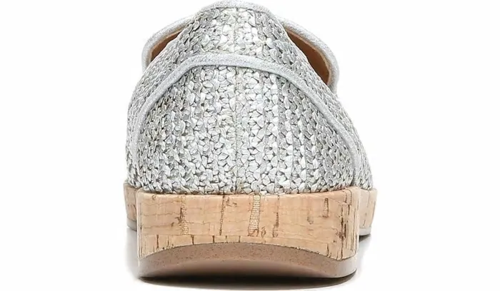 Loafers Women Franco Sarto Sarto Clarissa Loafer Silver Raffia