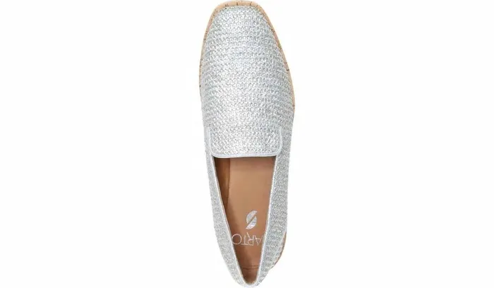 Loafers Women Franco Sarto Sarto Clarissa Loafer Silver Raffia