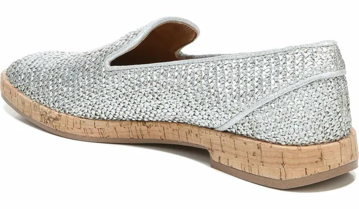 Loafers Women Franco Sarto Sarto Clarissa Loafer Silver Raffia