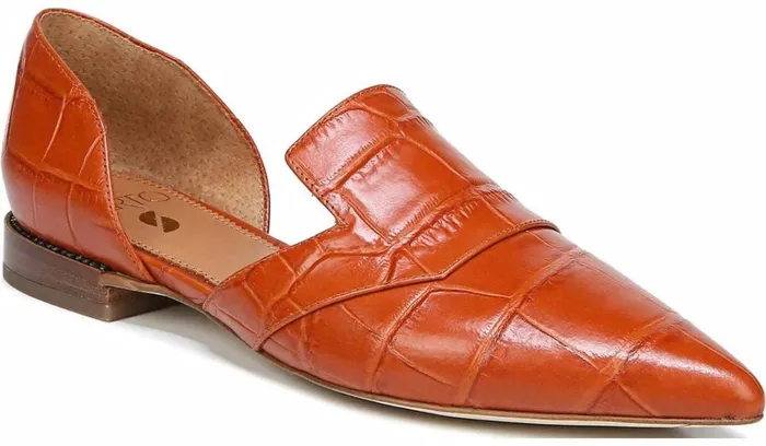 Loafers Women Franco Sarto Sarto Toby D039Orsay Flat Dark Orange Leather