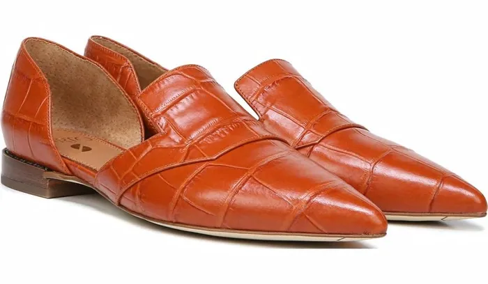 Loafers Women Franco Sarto Sarto Toby D039Orsay Flat Dark Orange Leather