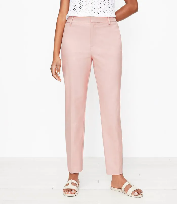 LOFT Curvy Perfect Straight Pants In Stretch Double Weave Black Women Pants