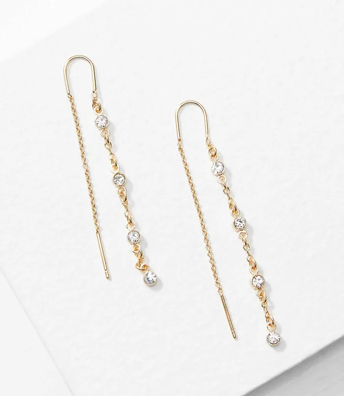 LOFT Gem Drop Earrings Gold Women Jewelry