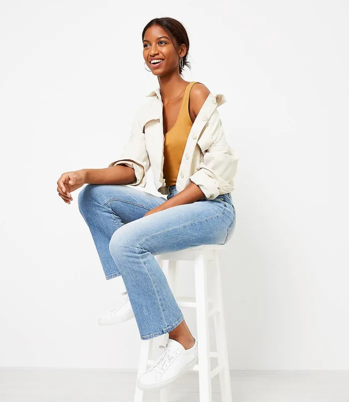 LOFT High Rise Kick Crop Jeans In Classic Indigo Wash Classic Indigo Wash Women Jeans