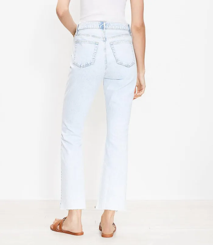 LOFT High Rise Kick Crop Jeans In Light Wash Light Wash Women Jeans