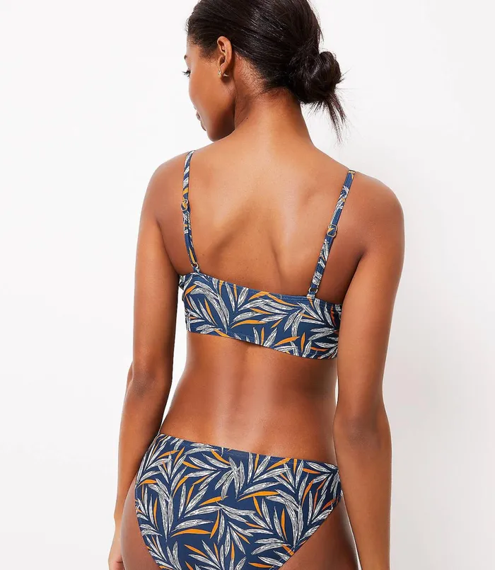 LOFT LOFT Beach Palm Cinched Bikini Top Deep Mallard Women Swim and Beach