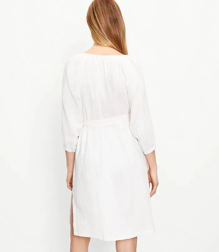 LOFT LOFT Beach Shirtdress Swimsuit Coverup Black Women Work Dresses