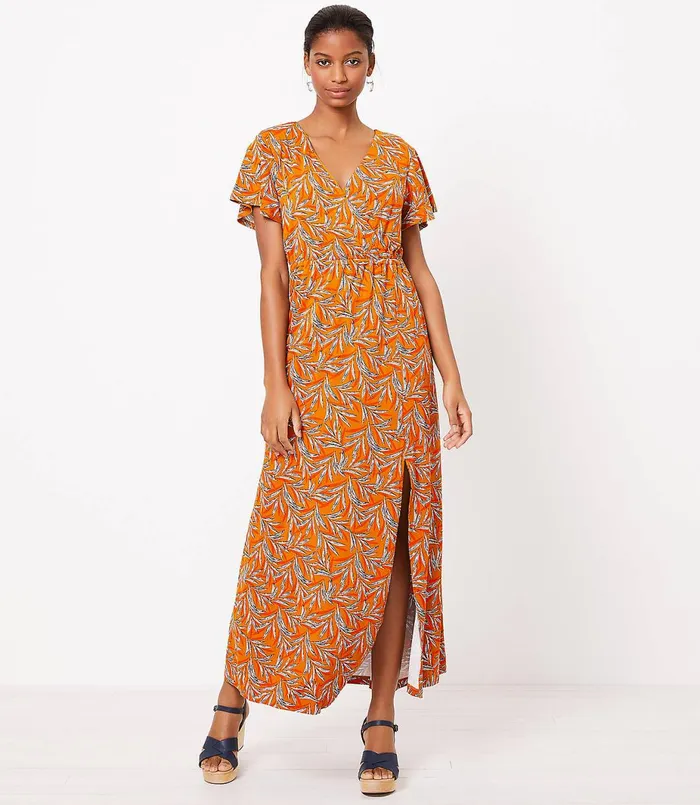 LOFT LOFT Beach Wrap Maxi Dress Desert Spice Women Work Dresses