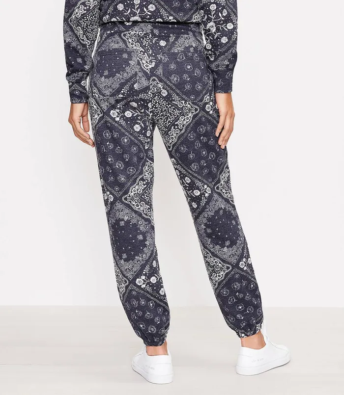 LOFT Lou and Grey Bandana Terry Sweatpants Whisper White Women Loungewear