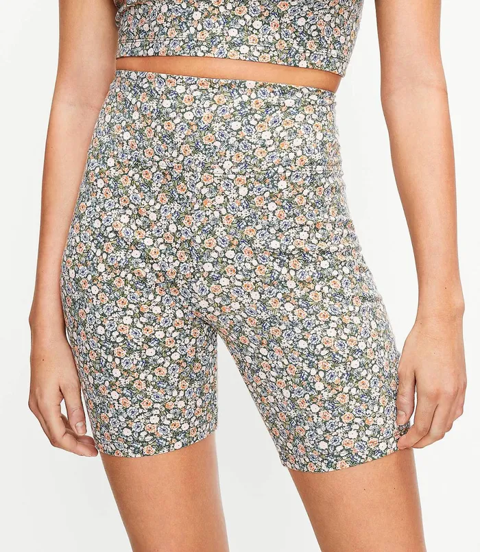 LOFT Lou and Grey Meadow Terry Bike Shorts Fresh Thyme Women Loungewear
