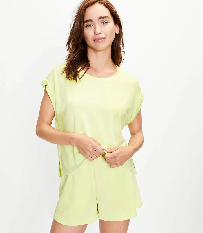 LOFT Lou and Grey Signature Softblend Muscle Tee Sunny Lime Women Loungewear