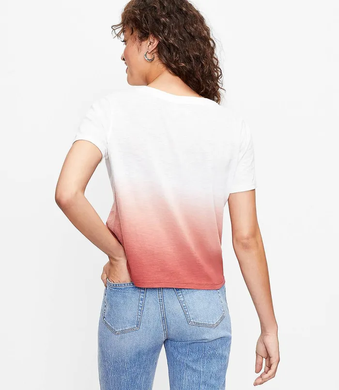 LOFT Petite Dip Dye Surf Tee Forever Navy Women Petite Tops