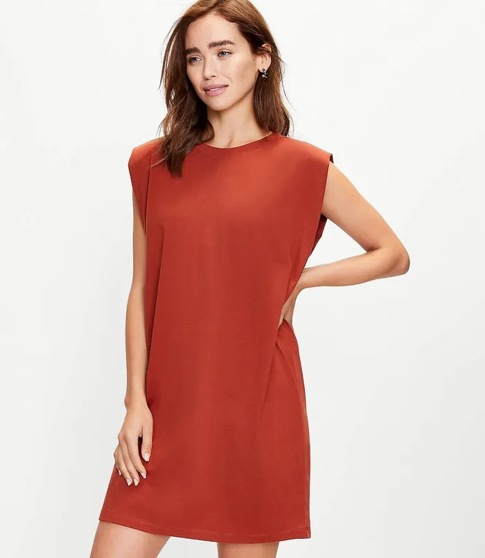 LOFT Petite Muscle Tee Dress Black Women Petite Dresses