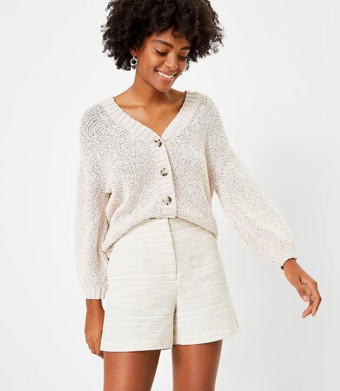 LOFT Structured Shorts Neutral Multi Women Shorts