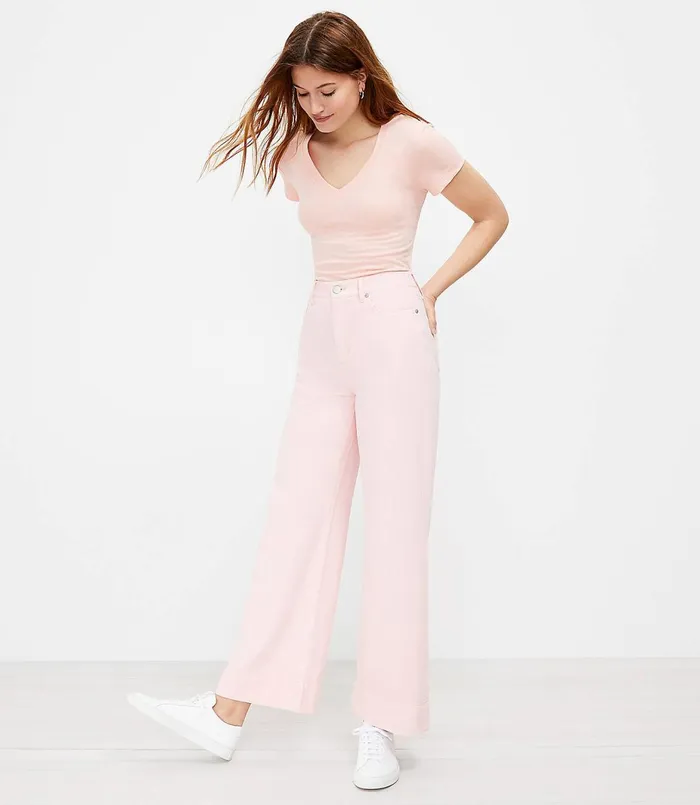 LOFT The High Waist Palazzo Jean Fresh Creamsicle Women Jeans