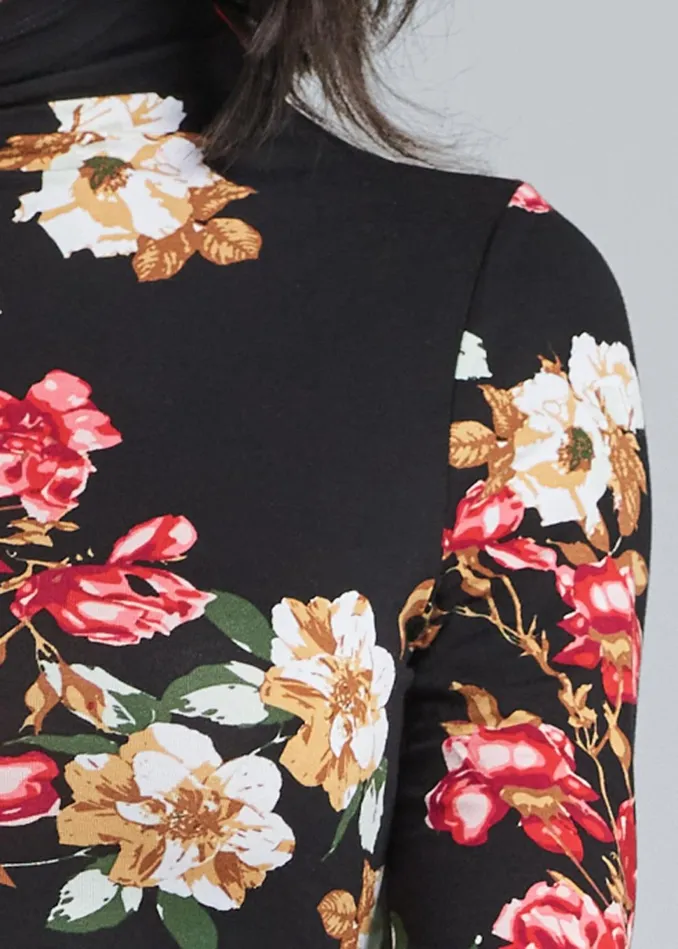 LONG SLEEVE RUCHED DRESS Red Multi Women VENUS Casual Dresses