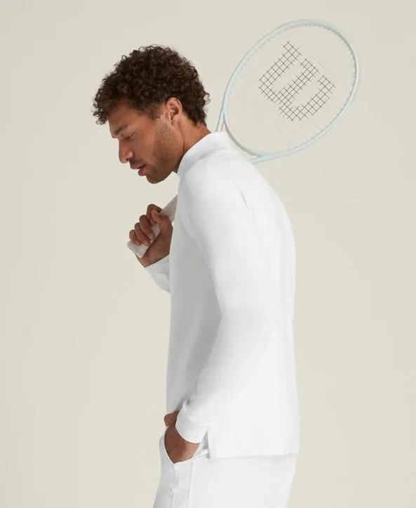 Long Sleeve Shirts Men Wilson LayerUp HalfZip Bright White Long Sleeve Shirts Men Wilson LayerUp HalfZip Bright White