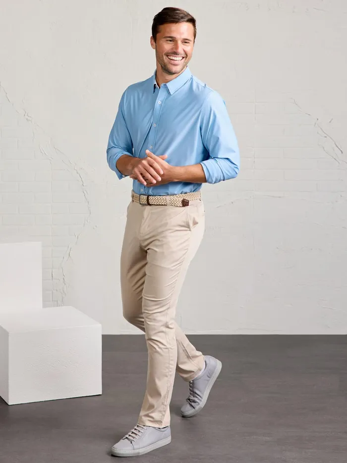 Long Sleeve TShirts Men Tasc Performance Wayfarer Tailored Fit Performance Button Down