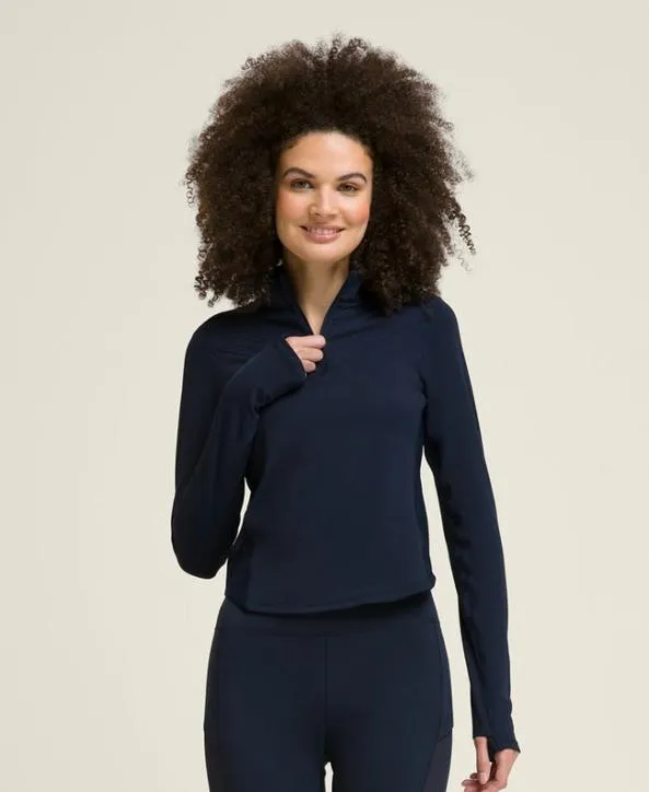 Long Sleeve Tops Women Wilson Doubles HalfZip Classic Navy