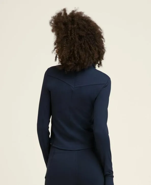 Long Sleeve Tops Women Wilson Doubles HalfZip Classic Navy Long Sleeve Tops Women Wilson Doubles HalfZip Classic Navy