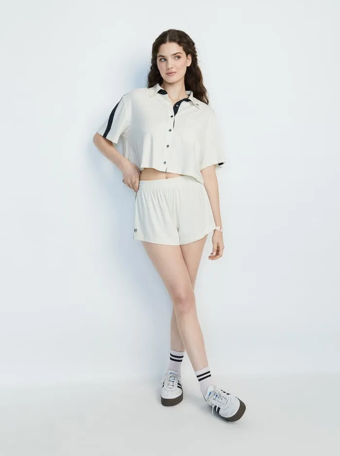 Loungewear Women Alice Olivia Big Feelings Madden Short Sleeve Set Serene Cream