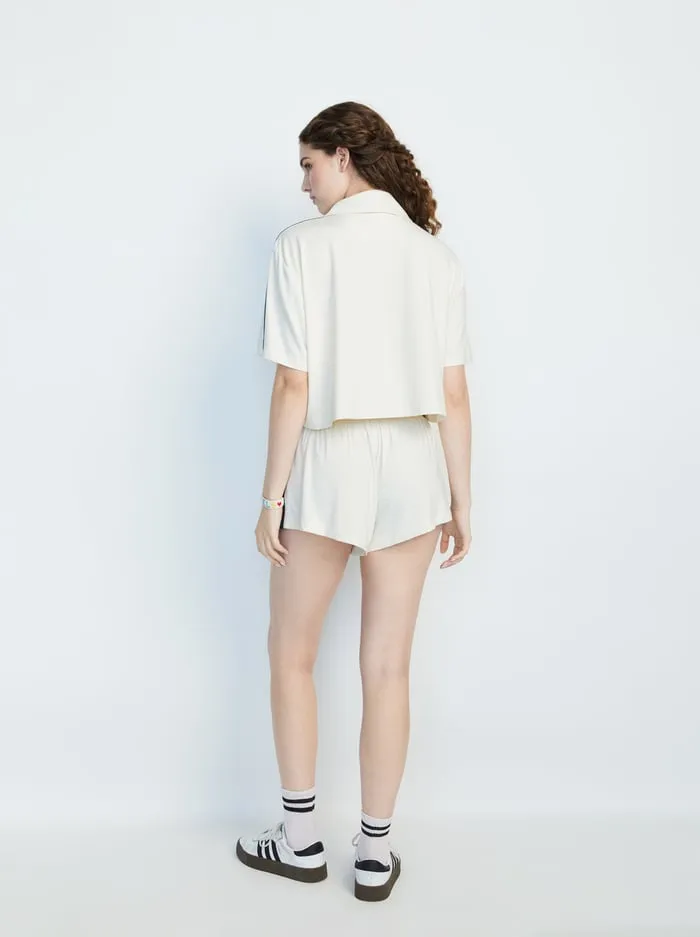 Loungewear Women Alice Olivia Big Feelings Madden Short Sleeve Set Serene Cream