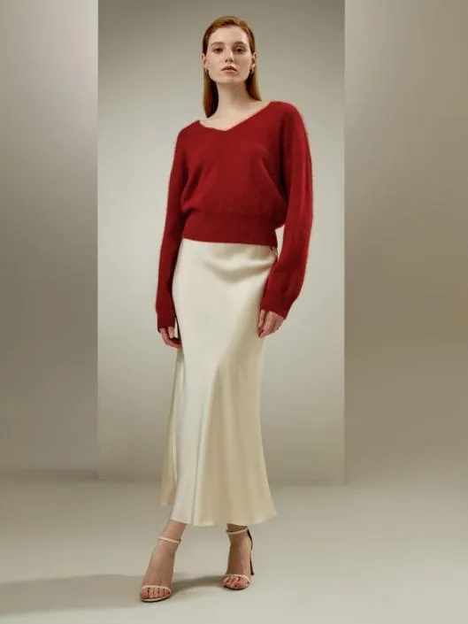 Luxurious 32 Momme Silk Maxi Skirt With Flare Hem Women Lilysilk Bottoms