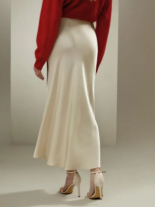 Luxurious 32 Momme Silk Maxi Skirt With Flare Hem Women Lilysilk Bottoms