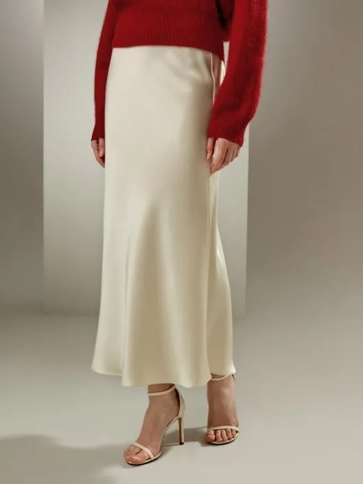 Luxurious 32 Momme Silk Maxi Skirt With Flare Hem Women Lilysilk Bottoms